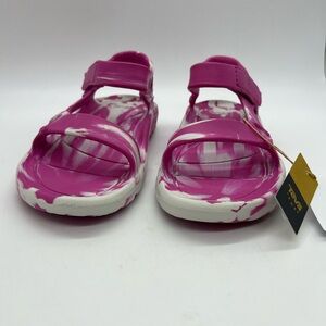 Teva Kids Pink and White Swirl Sandals With Velcro Strap Size Big Kid 3 NWT